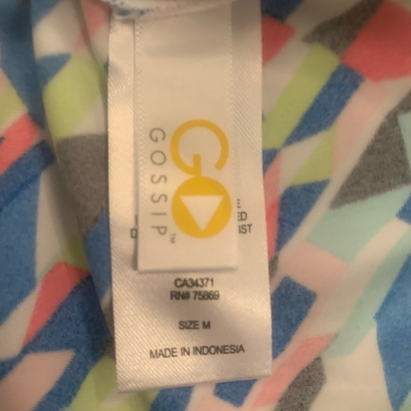NWT Go Gossip Tankini Swim Top Small or Medium Crossed Signals Racerback Blue - Picture 10 of 14